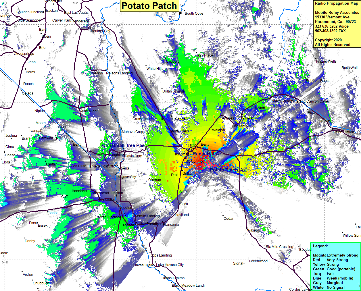 heat map radio coverage Potato Patch